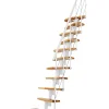 Matisere Escalier Droit<Escalier droit 10 marches - Hauteur à franchir 1.89 à 2.49m - Largeur 65cm - Structure blanche et marche hêtre - NIZZA60/I/BN-10