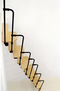 Matisere Escalier Droit<Escalier droit 13 marches - Hauteur à franchir 2.41 à 3.16m- Noir et Hêtre - TWISTER60-I-NH-13