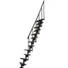 Matisere Escalier Droit<Escalier droit 12 marches - Hauteur à franchir 2.23 à 2.94m- Largeur 65cm - Structure noire et marche noyer - NIZZA60/I/SNMNO-12