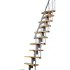 Matisere Escalier droit 10 marches - Hauteur à franchir 1.89 à 2.49m- Largeur 65cm - Structure grise et marche hêtre - NIZZA60/I/GH-10- Escalier Droit