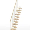 Matisere Escalier Droit<Escalier droit 10 marches - Hauteur à franchir de 2.21 à 2.61m - Largeur 61cm - Couleur naturel et blanc - MINI61/I/SBMNAT-10
