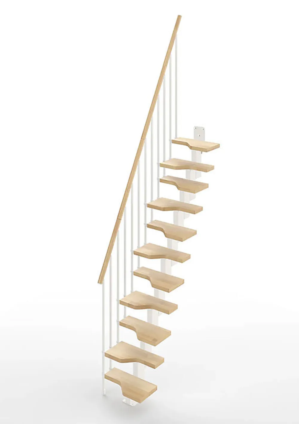 Matisere Escalier Droit<Escalier droit 10 marches - Hauteur à franchir de 2.21 à 2.61m - Largeur 61cm - Couleur naturel et blanc - MINI61/I/SBMNAT-10