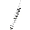 Matisere Escalier droit 13 marches - Hauteur à franchir 2.41 à 3.17m - Largeur 65cm - Structure blanche et marche noyer -- Escalier Droit