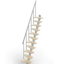 Matisere Escalier Droit<Escalier droit 11 marches - Hauteur à franchir de 2.40 à 2.84m - Largeur 60cm - Couleur bois et blanc - SMALL60/I-SGNAT-11