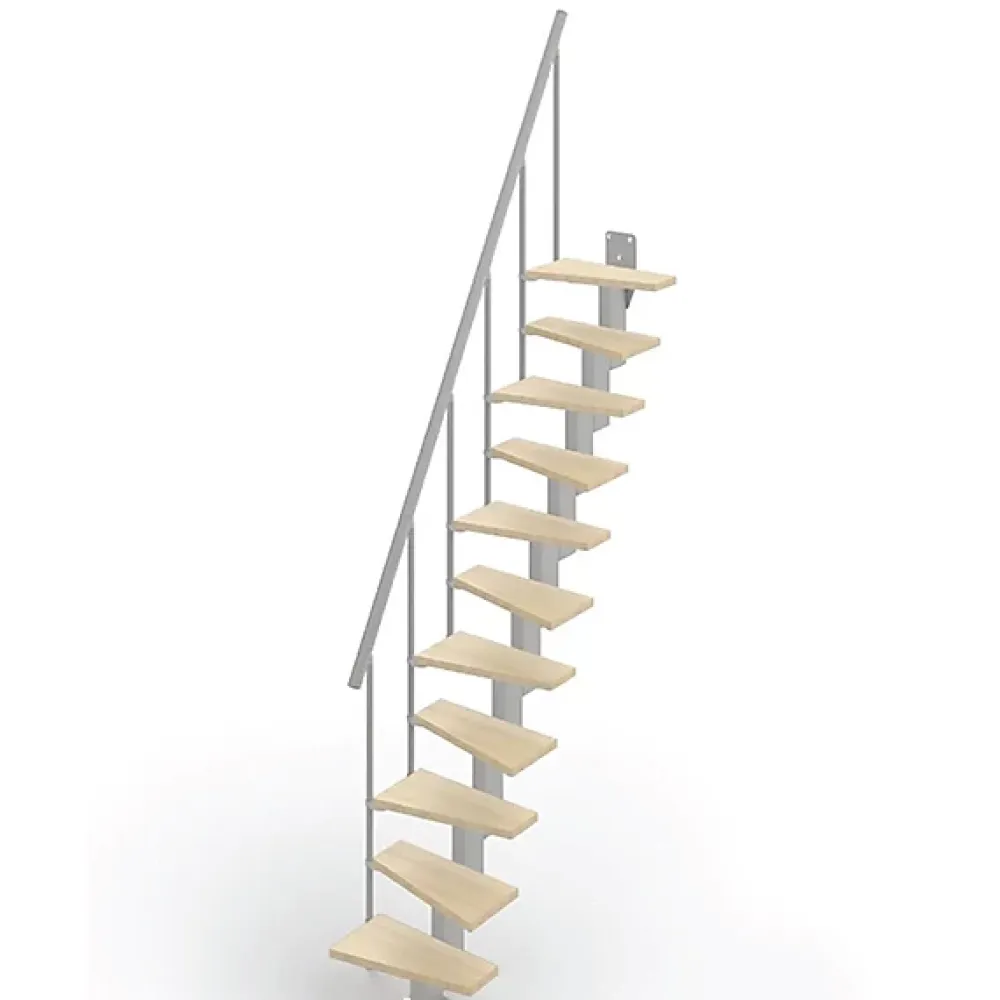 Matisere Escalier Droit<Escalier droit 11 marches - Hauteur à franchir de 2.40 à 2.84m - Largeur 60cm - Couleur bois et blanc - SMALL60/I-SGNAT-11