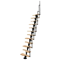 Matisere Escalier Droit<Escalier droit 10 marches - Hauteur à franchir 1.89 à 2.49m - Noir et Hêtre - TWISTER60-I-NH-10