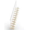 Matisere Escalier droit 9 marches - Hauteur à franchir de 2.00 à 2.36m - Largeur 60cm - Couleur bois et blanc - SMALL60/I-SBNAT-9- Escalier Droit