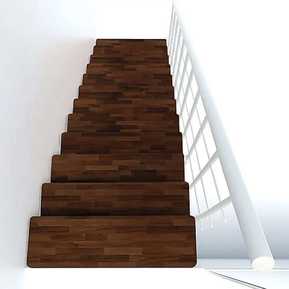 Matisere Escalier droit 13 marches - Hauteur à franchir 2.78 à 3.36m - Largeur 80cm - Structure blanche et marche noyer - COMFO80/I/BN-13- Escalier Droit