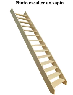 Woodup Escalier Droit Sapin (195 X 34 Mm) Fageole 220 Cm60 Sapin H Sol Sol 300 Cm- Escalier Escamotable
