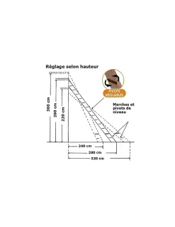 Woodup Escalier Escamotable<Escalier Droit Sapin (195 X 34 Mm) Fageole 220 Cm60 Hêtre LC H Sol Sol 300 Cm