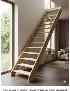 Woodup Escalier Escamotable<Escalier Droit Sapin (195 X 34 Mm) Fageole 220 Cm60 Chêne LC H Sol Sol 300 Cm