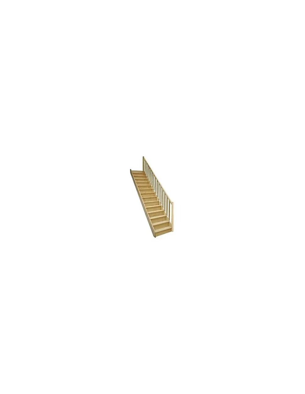 Woodup Escalier Droit Sapin Moreno 285 Cm Kit Recoupable Avec Rampe Avec Contremarches H Sol Sol 285 Cm- Escalier Droit