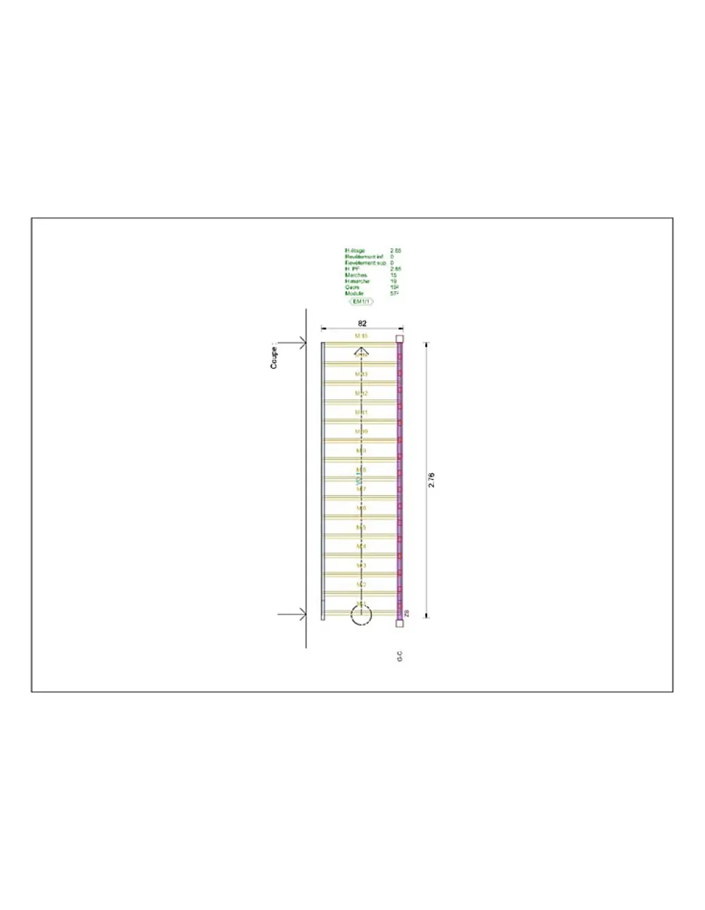 Woodup Escalier Droit<Escalier Droit Sapin Moreno 285 Cm Kit Recoupable Sans Rampe Sans Contremarche H Sol Sol 285 Cm