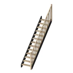 Sogem Escalier Droit<Escalier droit chêne coloris naturel 13 marches sans contremarches Liverpool avec rampe