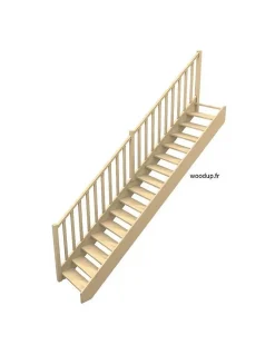 Woodup Escalier Droit Suchet 280 Cm Kit Recoupable Sans Contremarche H Sol Sol 280 Cm- Escalier Droit