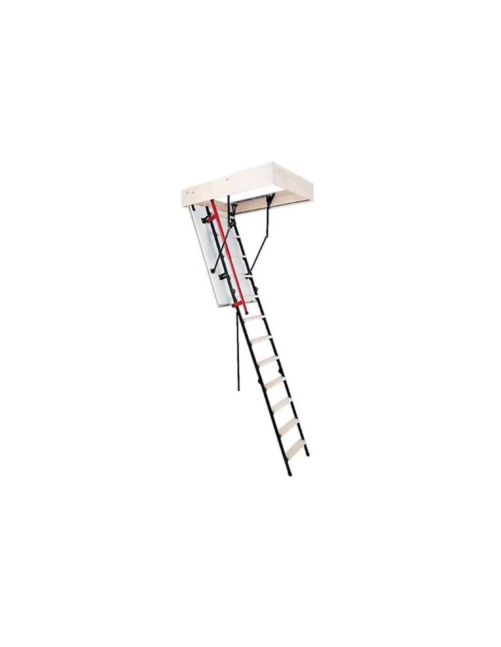 Woodup Escalier Escamotable Bois Et Métal Trappe Isolée 56 Mm Caisson 120 X 70 Cm- Escalier Mezzanine