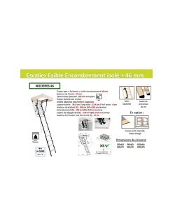Woodup Escalier Escamotable Faible Encombrement Isolé 46 Mm Caisson 90 X 70 Cm- Escalier Mezzanine