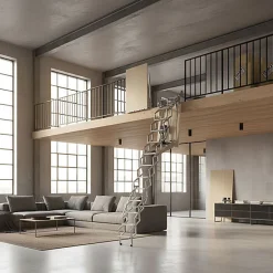 Matisere Escalier escamotable mural électrique - Trappe : 80x100cm - Hauteur sol à sol 2,70 à 3,05m - FGM/80/100- Escalier Escamotable