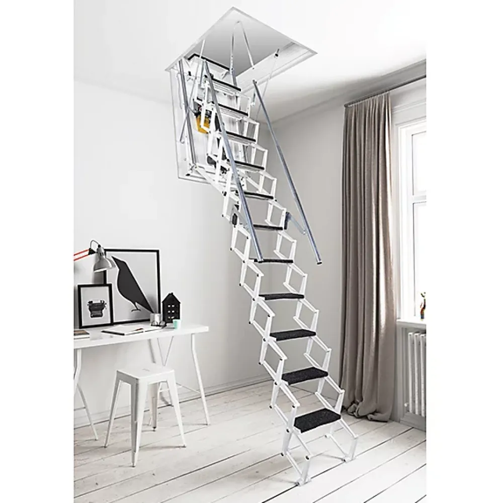 Matisere Escalier Grenier Electrique - Trappe 70x100cm - Hauteur 2.76 à 3.05m - ACI-THE300B/100X70- Escalier Escamotable