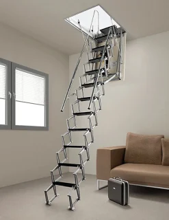 Matisere Escalier Grenier Electrique - Trappe 70x100cm - Hauteur 2.46 à 2.75m - ACI-THE275G/100X70- Escalier Escamotable