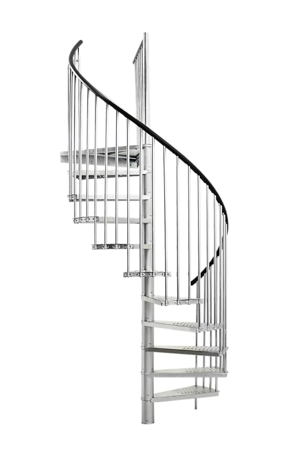 Fortia Escalier hélicoïdal acier et plastique gris 13 marches Falerna- Escalier Colimaçon