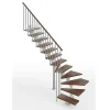 Matisere Escalier Quart Tournant<Escalier quart tournant 14 marches - Hauteur à franchir de 2.78 à 3.34m - Largeur 85cm - Limon central - Noyer et anthracite -