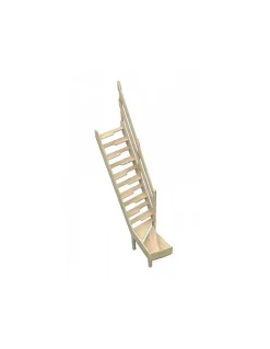 Woodup Escalier quart tournant bas en sapin Kit gain de place- Escalier Quart Tournant