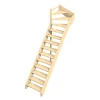 Woodup Escalier Quart Tournant Bavat Hetre 280 Cm Kit Recoupable Haut à Gauche Sans Contremarche H Sol Sol 280 Cm- Escalier Quart Tournant