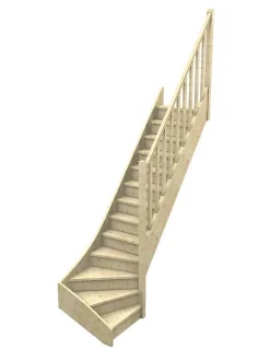 Woodup Escalier Quart Tournant<Escalier Quart Tournant Ceigne Kit Recoupable Bas à Droite Avec Contremarches H Sol Sol 280 Cm