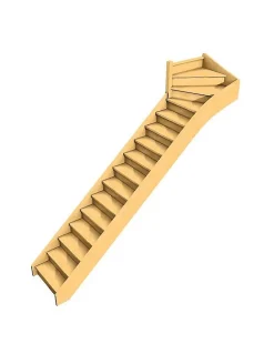 Woodup Escalier Quart Tournant<Escalier Quart Tournant Chêne Furka 288 Cm Kit Recoupable Haut à Gauche Avec Contremarches Hêtre LC H Sol Sol 288 Cm
