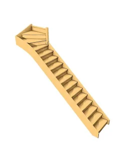 Woodup Escalier Quart Tournant<Escalier Quart Tournant Chêne Furka 288 Cm Kit Recoupable Haut à Droite Avec Contremarches Chêne LC H Sol Sol 288 Cm
