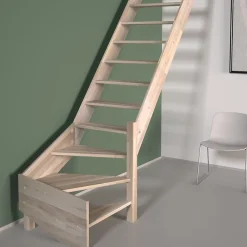Sogem Escalier Quart Tournant<Escalier quart tournant droit chêne coloris naturel 15 marches sans contremarches Ardennes