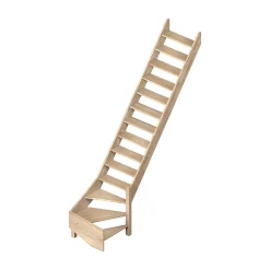 Sogem Escalier Quart Tournant<Escalier quart tournant droit chêne coloris naturel 15 marches sans contremarches Ardennes