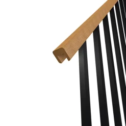 Fortia Escalier quart tournant droit chêne et aluminium noir Gagliano- Escalier Quart Tournant