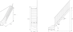 Fortia Escalier quart tournant droit chêne et aluminium noir Gagliano- Escalier Quart Tournant