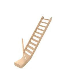 Fortia Escalier quart tournant droit hêtre coloris naturel 13 marches Siderno sans contremarches- Escalier Quart Tournant