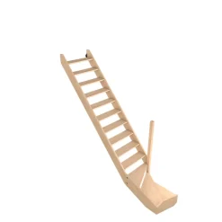Fortia Escalier quart tournant gauche hêtre coloris naturel 13 marches Siderno sans contremarche- Escalier Quart Tournant