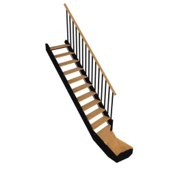 Fortia Escalier Quart Tournant<Escalier quart tournant gauche chêne et aluminium noir Gagliano
