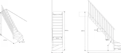 Fortia Escalier Quart Tournant<Escalier quart tournant gauche chêne et aluminium noir Gagliano
