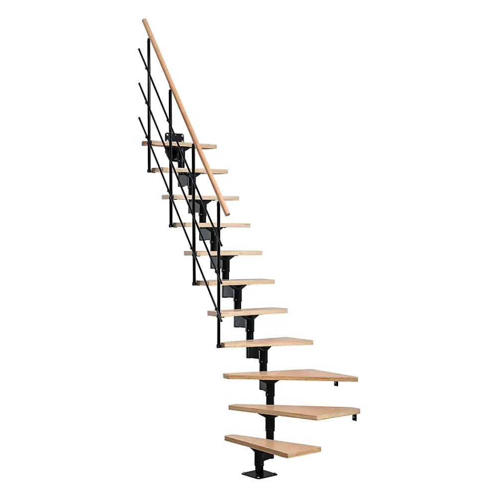 Escalier quart tournant modulaire Sogem hêtre Lyon- Escalier Quart Tournant