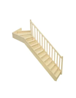 Woodup Escalier Quart Tournant<Escalier Quart Tournant Neronne Kit Recoupable Haut à Droite Avec Contremarches H Sol Sol 280 Cm