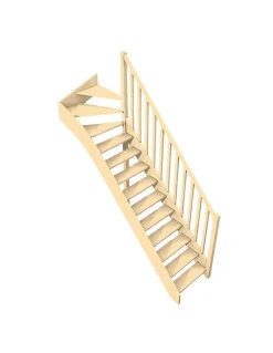 Woodup Escalier Quart Tournant<Escalier Quart Tournant Neronne Kit Recoupable Haut à Droite Sans Contremarche H Sol Sol 280 Cm