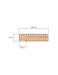 Woodup Escalier Quart Tournant<Escalier Quart Tournant Sapin Massif Malval 280 Cm H Sol Sol 280 Cm