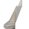 Woodup Escalier Quart Tournant Sapin Massif Brosses 280 Cm Bas à Droite Avec Contremarches H Sol Sol 280 Cm- Escalier Quart Tournant