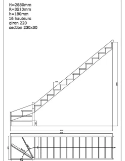 Woodup Escalier Quart Tournant<Escalier Quart Tournant Sela 288 Cm Kit Recoupable Bas à Droite Hêtre LC Sans Contremarches H Sol Sol 288 Cm