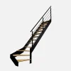 Kordo Escalier Quart Tournant<Escalier quart-tournant droit noir avec garde-corps à LED intégrées, Spectra