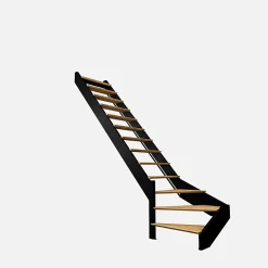 Kordo Escalier Quart Tournant<Escalier quart-tournant gauche noir à LED intégrées, Spectra