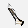 Kordo Escalier Quart Tournant<Escalier quart-tournant gauche noir avec garde-corps à LED intégrées, Spectra