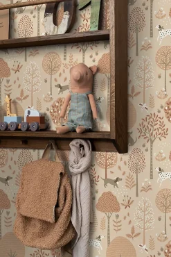 Estahome papier peint chiens beige et rose terracotta - 53 cm x 10.05 m - 139711- Papier Peint
