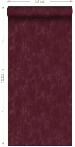 Estahome papier peint uni à effet pictural rouge bordeaux - 53 cm x 10.05 m - 148724- Papier Peint